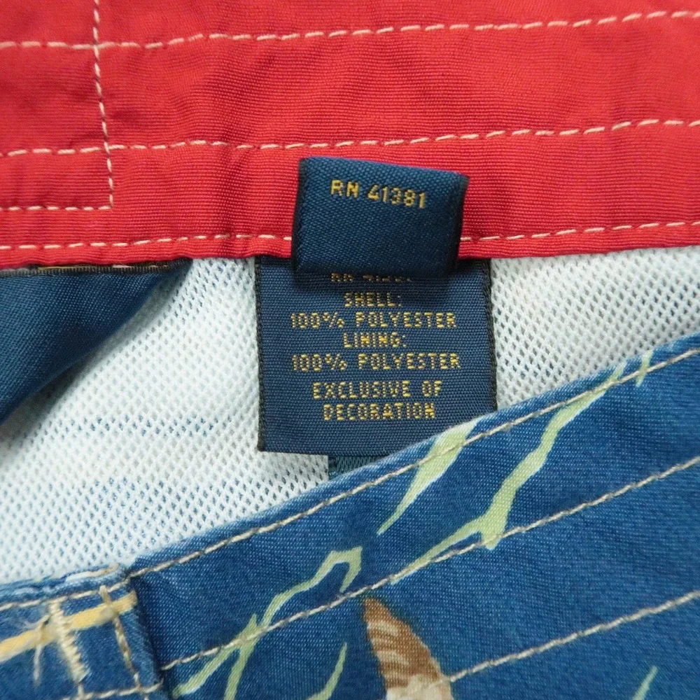 Polo Ralph Lauren Swim Trunks Mens 40 Blue Swimwear Sailing Ships Lined Shorts